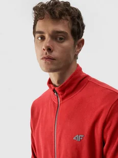 Polar regular ze stójką męski 4F 4FWMM00TFLEM289-60S Czerwony - Bluzy męskie - miniaturka - grafika 1