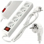 Przedłużacze i rozgałęźniki - Przedłużacz Listwa Zasilająca 5 Gniazd 1,5m 3000W 3*1,0mm2 Z Wyłącznikiem - miniaturka - grafika 1