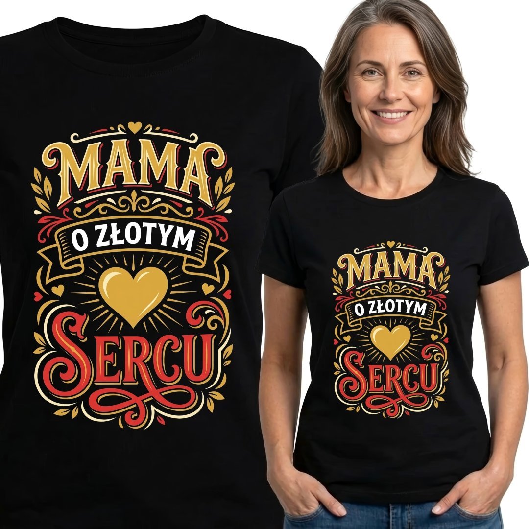 KOSZULKA DLA MAMY PREZENT NA DZIEŃ MATKI ŚMIESZNA Z NADRUKIEM CZARNA