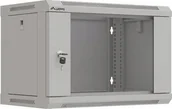 Szafy rack - Szafa instalacyjna rack wisząca 19" 6U 540x350 szara drzwi przeszklone Lanberg Flat Pack - miniaturka - grafika 1