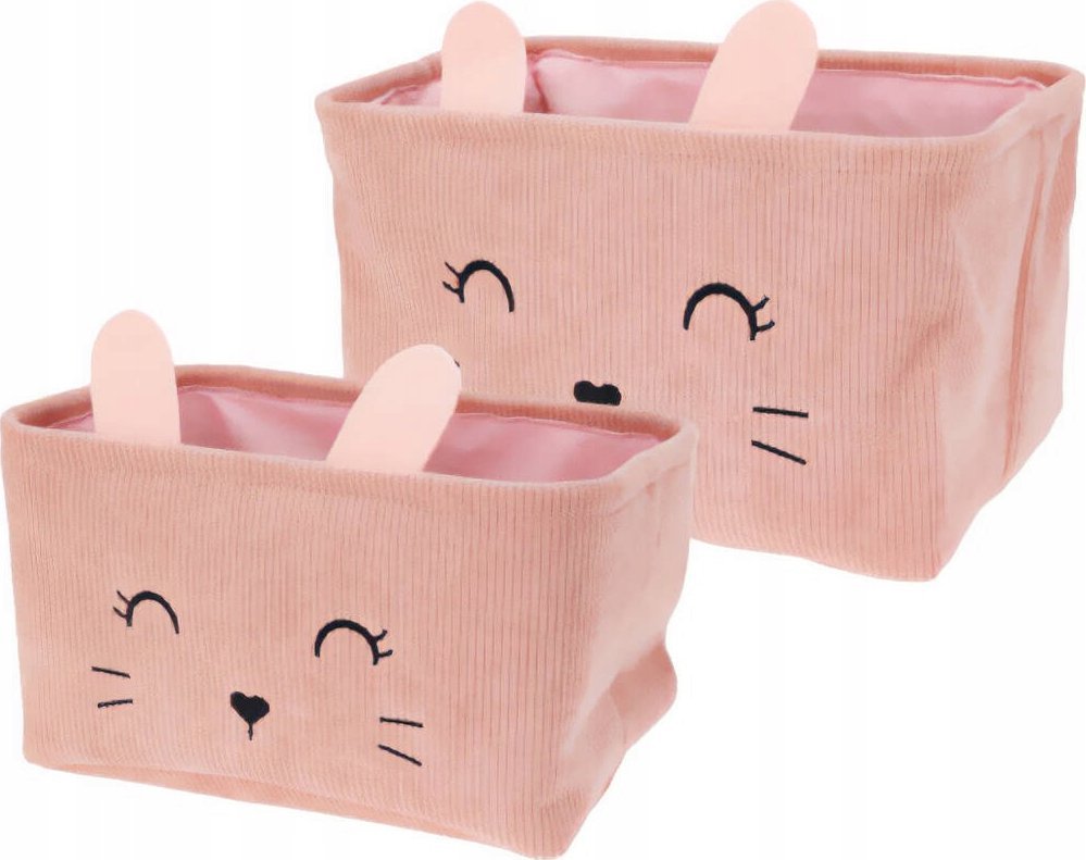 Home Styling Collection Pojemniki na zabawki CUTIE z uszkami, sztruksowe, 2 sztuki
