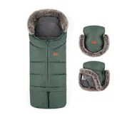 Akcesoria do wózków - PETITE&MARS -ZESTAW Śpiwór dziecięcy 4 w 1 ARCTIC + mufki na ręce na wózek Veritable Khaki - miniaturka - grafika 1