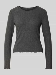 Bluzka z długim rękawem o kroju slim fit z czystej bawełny model ‘CARLOTTA’ - Bluzki damskie - miniaturka - grafika 1