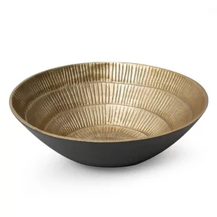 Misa Dekoracyjna Metalowa 37X37X12 Złota + Czarna - Tace i patery - miniaturka - grafika 1