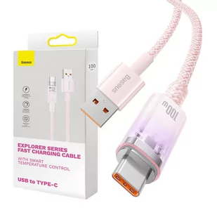 Kabel szybkiego ładowania Baseus USB do USB-C 6A,1m (Różowy) - Kable - miniaturka - grafika 1