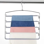 Skarpetki dla dzieci - Wieszaki na spodnie, oszczędność miejsca, 3-pak, antypoślizgowe, 5 warstw, wielofunkcyjny stojak na spodnie, ze stali nierdzewnej, huśtawka, oszczędzający miejsce, wieszak na spodnie, dżinsy, - miniaturka - grafika 1