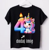 Koszulki dla dziewczynek - koszulka dla dziewczynki na 4 urodziny z imieniem - miniaturka - grafika 1