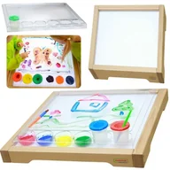 Zabawki sensoryczne - MASTERKIDZ Rama Sensoryczna - Panel LED + Przezroczysta Taca Do Malowania - miniaturka - grafika 1