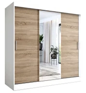 Szafy - Szafa przesuwna biały + dąb sonoma 200 cm P4-T48 - miniaturka - grafika 1