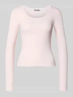 Bluzki damskie - Bluzka z długim rękawem z dekoltem okrągłym - miniaturka - grafika 1