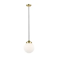 Lampy sufitowe - Zuma Line LAMPA wisząca RIANO P0454-01D-F7AA loftowa OPRAWA szklany ZWIS kula ball złota czarna biała P0454-01D-F7AA - miniaturka - grafika 1
