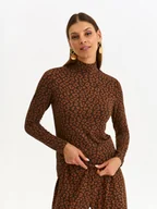 Swetry damskie - Golfy damskie brązowy - SGO0251BR golf długi rękaw - TOP SECRET - Odzieżowy sklep internetowy TOP SECRET - miniaturka - grafika 1