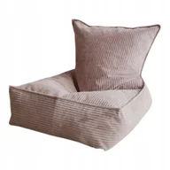 Fotele i pufy dla dzieci - Pufa worek dla dziecka SZTRUKS- BRUDNY RÓŻ - miniaturka - grafika 1