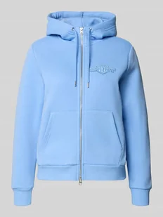 Bluza rozpinana z dwustronnym zamkiem błyskawicznym i wyhaftowanym logo - Bluzy damskie Bluza rozpinana z dwustronnym zamkiem błyskawicznym i wyhaftowanym logo - Bluzy damskie - miniaturka - grafika 1