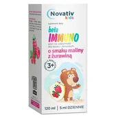 Witaminy i minerały dla sportowców - Kompleks witamin NOVATIV Kids Beta immuno Malina z żurawiną (120 ml) - miniaturka - grafika 1