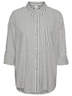 Bluzki damskie - Vero Moda Bluzka w kolorze biało-szarym - miniaturka - grafika 1