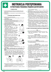DD003 INSTRUKCJA POSTĘPOWANIA W WYPADKU PORAŻENIA PRĄDEM ELEKTRYCZNYM, FN - FOLIA SAMOPRZYLEPNA; (245X350MM) - Instrukcje stanowiskowe BHP - miniaturka - grafika 1