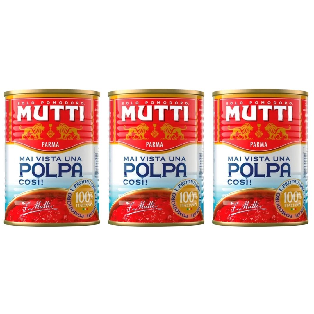 Mutti Pulpa Pomidorowa 3x400g - Włoska Jakość i Intensywny Pomidorowy Aromat