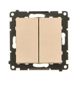 Wyłączniki światła i elektryczne - Wyłącznik podwójny Simon 55 - szampański mat - miniaturka - grafika 1