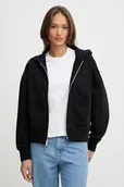 Bluzy damskie - Calvin Klein bluza bawełniana damska kolor czarny z kapturem gładka LV044C211G - miniaturka - grafika 1
