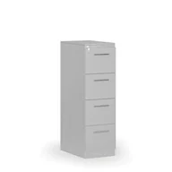 Szafy biurowe - Kartoteka metalowa PRIMO z drewnianym frontem A4, 4 szuflady, szary/szary - miniaturka - grafika 1