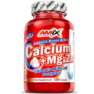 Witaminy i minerały dla sportowców - Amix Calcium+Mg&amp;Zn 100tabs - miniaturka - grafika 1