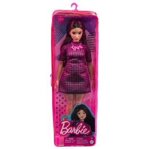 Lalka Barbie Fashionistas Sukienka różowa kratka HBV20 - Lalki dla dziewczynek - miniaturka - grafika 1