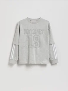 Reserved - Bawełniany longsleeve - ciemnoszary - Bluzy dla chłopców - miniaturka - grafika 1