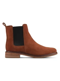 Clarks Skórzane sztyblety "Clarkdale Arlo" w kolorze jasnobrązowym - Botki damskie - miniaturka - grafika 1