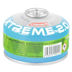 Coleman C100 Xtreme wkład gazowy, z zaworem, do kuchenek kempingowych, mieszanka butanu i propanu, waga wypełnienia: 100 g, do stosowania w ekstremalnych temperaturach (do -27°C), wielokolorowa, XS 3000005141 - Kuchnie turystyczne - miniaturka - grafika 2