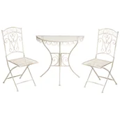 Meble ogrodowe - Beliani zestaw mebli balkonowych JUINA Metal Jasnobeżowy - miniaturka - grafika 1