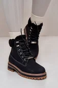 Botki damskie - Ocieplane Trapery Damskie Big Star OO274A287 Czarne-37 - miniaturka - grafika 1