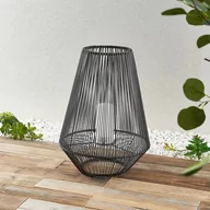 Lampy ogrodowe - Lindby Kaati latarnia solarna LED, rattan, 37 cm - miniaturka - grafika 1