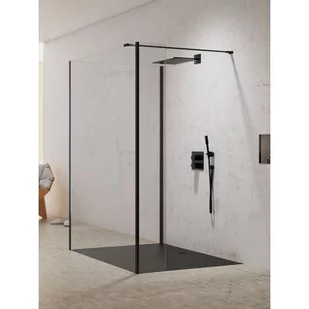 New Trendy EXK-0073 EXK-0073 ścianka szklana NEW MODUS BLACK walk-in 100x200 szkło czyste 8 mm Active Shield - Ścianki i drzwi prysznicowe - miniaturka - grafika 1