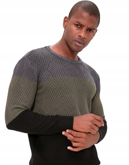 TRENDYOL MĘSKI HARRY SWETER WZORZYSTY OKRĄGŁY DEKOLT M XQA