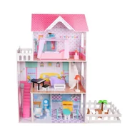 Domki dla lalek - EcoToys Drewniany domek dla lalek z ogrodem XXL 1949 - miniaturka - grafika 1