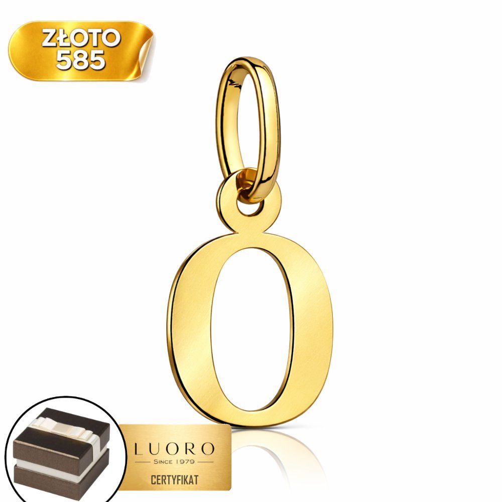 ZAWIESZKA ZŁOTA 585 14K LITERKA O DUŻA 25 MM ELEGANCKI PREZENT