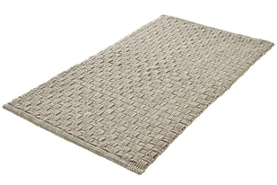 Kleine Wolke Matino ręcznie tkany dywanik łazienkowy 60x100 cm beż macadamia nić szenilowa - Dywaniki łazienkowe - miniaturka - grafika 1