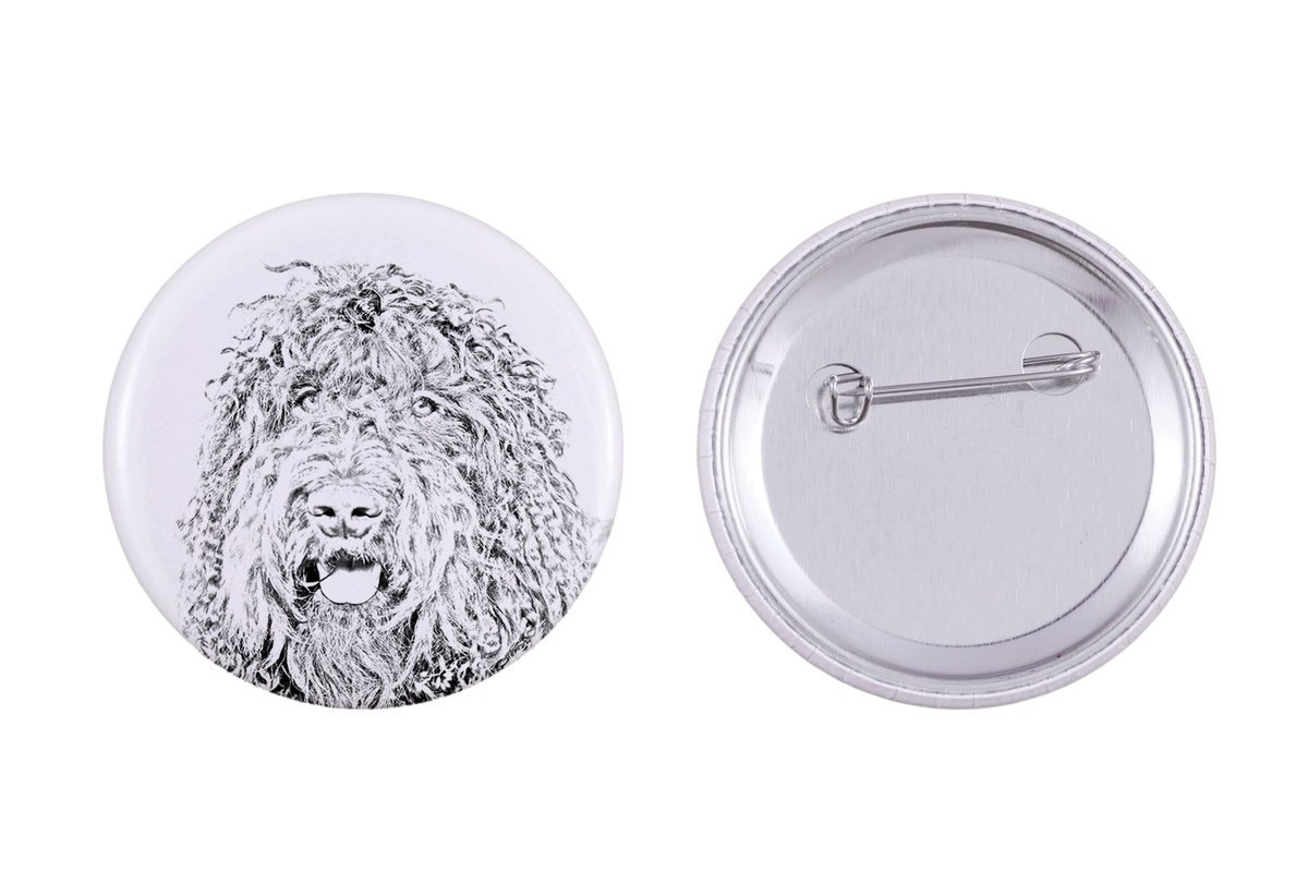 Barbet, Francuski pies dowodny - przypinka z twoim psem, dodaj własne foto, marka Art-Dog