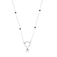 Naszyjniki - Naszyjnik Srebrny 925 Koło Wiszące Serce - miniaturka - grafika 1