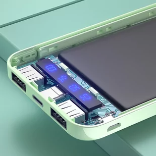 WEKOME WP-163 - Power bank 20000 mAh Super Charging 2xUSB-A LED (Czarny) - Powerbanki - miniaturka - grafika 4