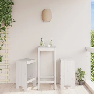 Stołki barowe, 2 szt., białe, 40x36x75 cm, lite drewno sosnowe Lumarko! - Fotele i krzesła ogrodowe - miniaturka - grafika 1