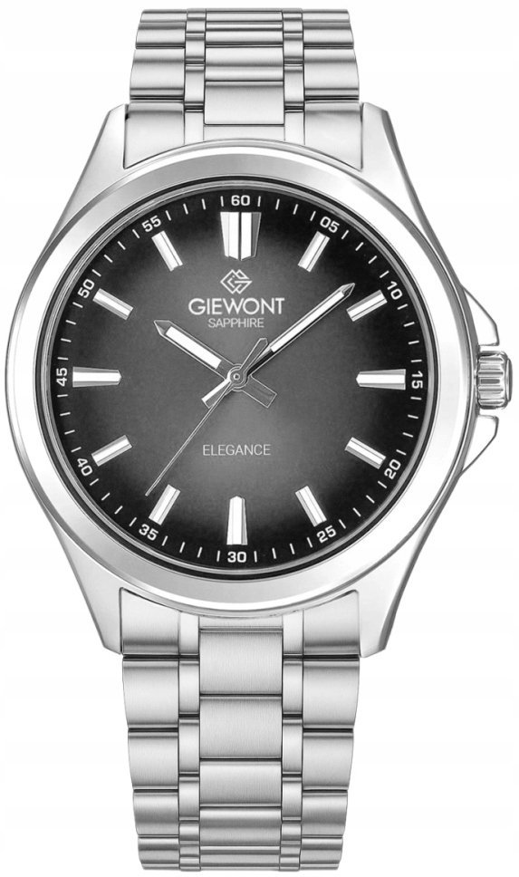 Zegarek Giewont Zegarek Męski Giewont Elegance Sapphire Srebrno Czarny GW5160-B2