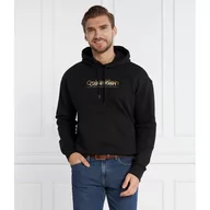 Bluzy męskie - Calvin Klein Bluza DOUBLE FLOCK LOGO HOODIE | Regular Fit - miniaturka - grafika 1
