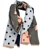 Apaszki i szaliki damskie - Ciepły szal szalik groszki koty patchwork dzianina - miniaturka - grafika 1