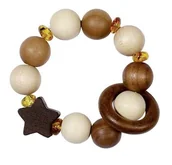 Grzechotki dla dzieci - Heimess, Drewniana grzechotka, elastyczna gwiazda z bursztynami, 10 cm - miniaturka - grafika 1
