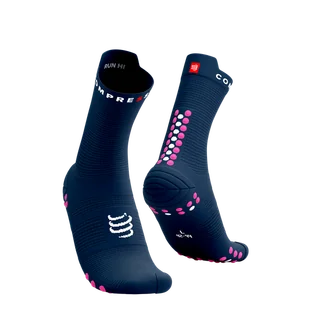 COMPRESSPORT Skarpetki do biegania wysokie ProRacing Socks V4 mood indigo/magenta - Skarpetki sportowe męskie - miniaturka - grafika 1