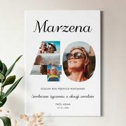 Obrazy i zdjęcia na płótnie - Obraz drukowany na płótnie z kolażem zdjęć 50x70 dla niej na 40 urod - miniaturka - grafika 1