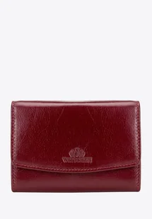 Skórzana portmonetka damska duża czerwona - Portfele Skórzana portmonetka damska duża czerwona - Portfele - miniaturka - grafika 1