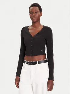 Calvin Klein Jeans Kardigan LV047C204G Czarny Regular Fit - Swetry damskie - miniaturka - grafika 1